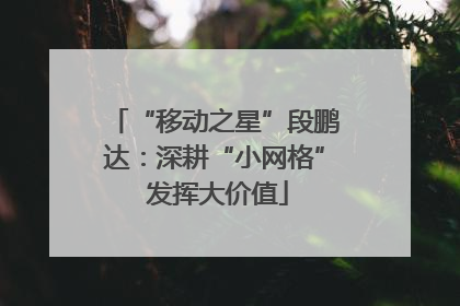 “移动之星”段鹏达：深耕“小网格” 发挥大价值