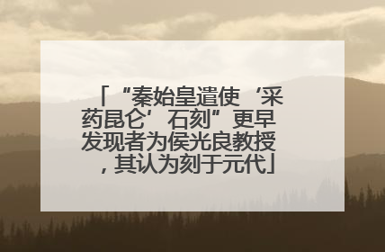“秦始皇遣使‘采药昆仑’石刻”更早发现者为侯光良教授，其认为刻于元代