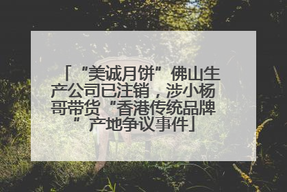 “美诚月饼”佛山生产公司已注销，涉小杨哥带货“香港传统品牌”产地争议事件