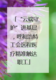 “云端守护”进基层，呼和浩特工会远程医疗精准触达职工
