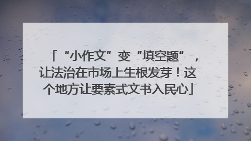 “小作文”变“填空题”，让法治在市场上生根发芽！这个地方让要素式文书入民心