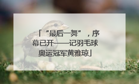 “最后一舞”，序幕已开——记羽毛球奥运冠军黄雅琼