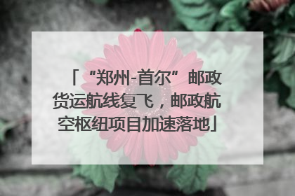“郑州-首尔”邮政货运航线复飞，邮政航空枢纽项目加速落地