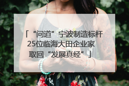 “问道”宁波制造标杆 25位临海大田企业家取回“发展真经”