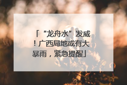“龙舟水”发威！广西局地或有大暴雨，紧急提醒