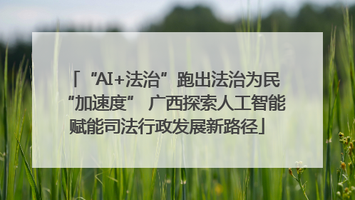 “AI+法治”跑出法治为民“加速度” 广西探索人工智能赋能司法行政发展新路径