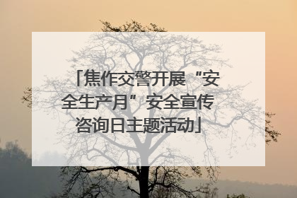 焦作交警开展“安全生产月”安全宣传咨询日主题活动
