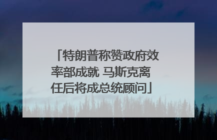 特朗普称赞政府效率部成就 马斯克离任后将成总统顾问