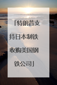 特朗普支持日本制铁收购美国钢铁公司