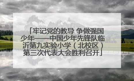 牢记党的教导 争做强国少年——中国少年先锋队临沂第九实验小学（北校区）第三次代表大会胜利召开