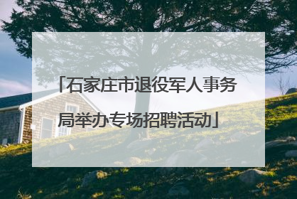 石家庄市退役军人事务局举办专场招聘活动
