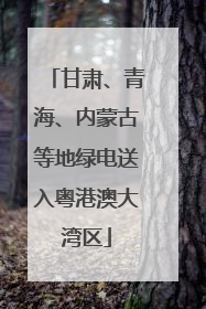 甘肃、青海、内蒙古等地绿电送入粤港澳大湾区