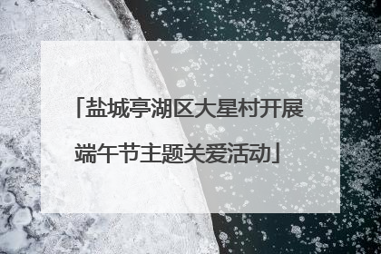 盐城亭湖区大星村开展端午节主题关爱活动
