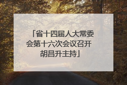省十四届人大常委会第十六次会议召开 胡昌升主持