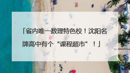 省内唯一数理特色校！沈阳名牌高中有个“课程超市”！