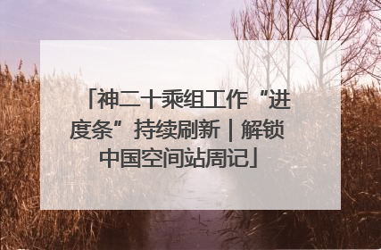 神二十乘组工作“进度条”持续刷新｜解锁中国空间站周记