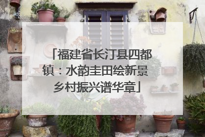 福建省长汀县四都镇：水韵圭田绘新景 乡村振兴谱华章