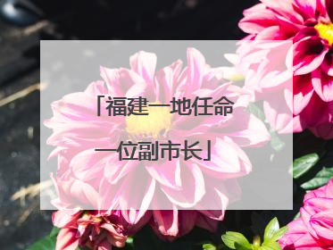福建一地任命一位副市长