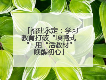 福建永定：学习教育打破“填鸭式” 用“活教材”唤醒初心