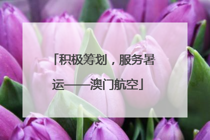 积极筹划，服务暑运——澳门航空