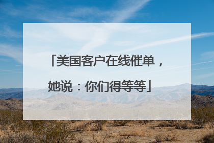 美国客户在线催单，她说：你们得等等