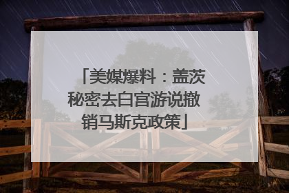 美媒爆料：盖茨秘密去白宫游说撤销马斯克政策