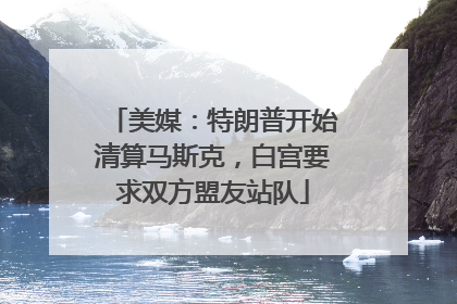 美媒：特朗普开始清算马斯克，白宫要求双方盟友站队