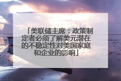 美联储主席：政策制定者必须了解美元潜在的不稳定性对美国家庭和企业的影响
