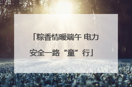 粽香情暖端午 电力安全一路“童”行