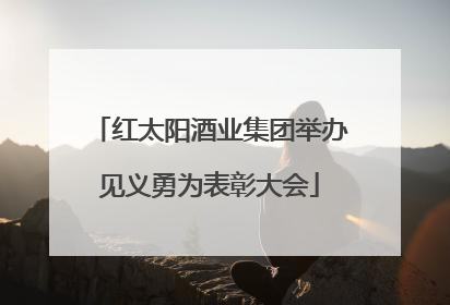红太阳酒业集团举办见义勇为表彰大会