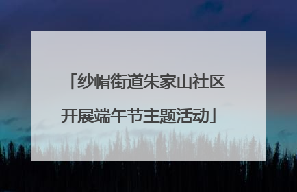 纱帽街道朱家山社区开展端午节主题活动