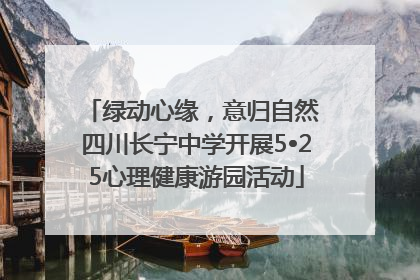 绿动心缘，意归自然 四川长宁中学开展5•25心理健康游园活动