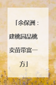 余保洲：建桃园品桃卖苗带富一方
