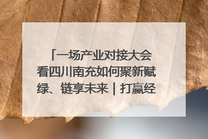 一场产业对接大会 看四川南充如何聚新赋绿、链享未来｜打赢经济发展翻身仗