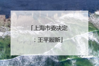上海市委决定：王平履新
