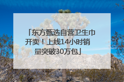 东方甄选自营卫生巾开卖！上线14小时销量突破30万包