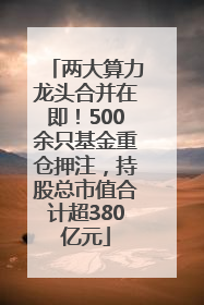 两大算力龙头合并在即！500余只基金重仓押注，持股总市值合计超380亿元
