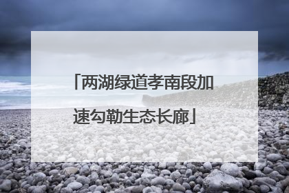 两湖绿道孝南段加速勾勒生态长廊