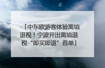 中东欧游客体验离境退税！宁波开出离境退税“即买即退”首单