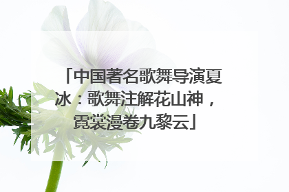 中国著名歌舞导演夏冰：歌舞注解花山神，霓裳漫卷九黎云