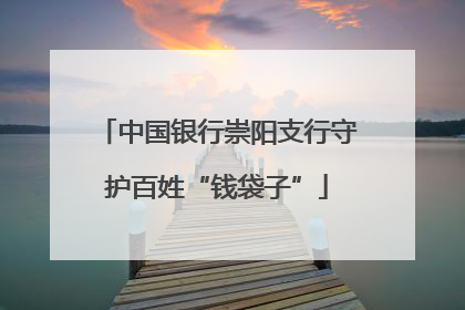 中国银行崇阳支行守护百姓“钱袋子”