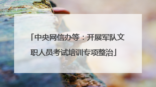 中央网信办等：开展军队文职人员考试培训专项整治