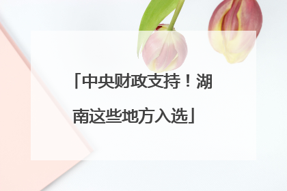 中央财政支持！湖南这些地方入选