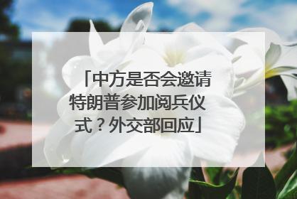 中方是否会邀请特朗普参加阅兵仪式？外交部回应