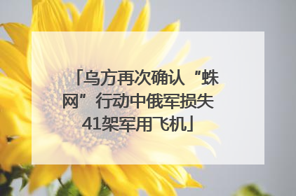 乌方再次确认“蛛网”行动中俄军损失41架军用飞机
