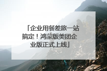 企业用餐差旅一站搞定！鸿蒙版美团企业版正式上线