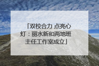 双校合力 点亮心灯：丽水新和两地班主任工作室成立