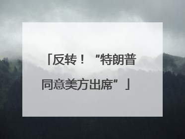 反转！“特朗普同意美方出席”