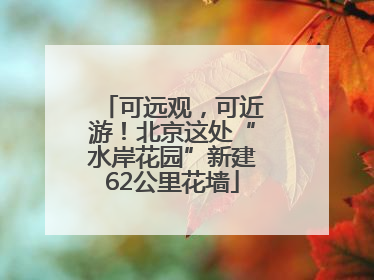 可远观，可近游！北京这处“水岸花园”新建62公里花墙