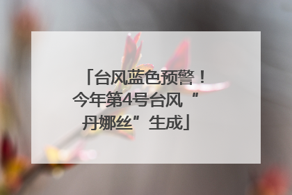 台风蓝色预警！今年第4号台风“丹娜丝”生成